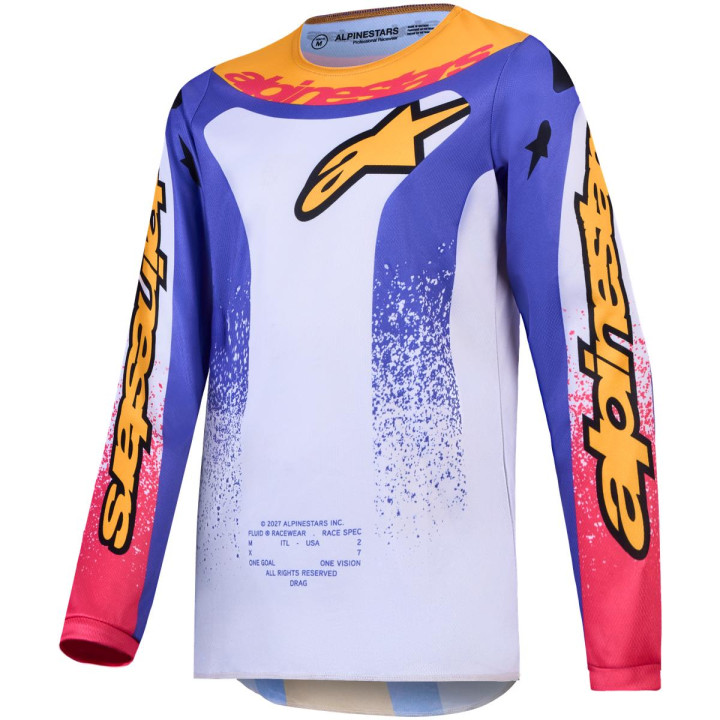 Maillot Alpinestars enfant fluid drag violet/jaune | Oxmoto