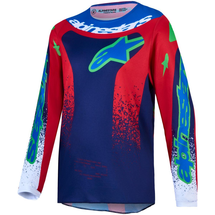 Maillot Alpinestars enfant fluid drag bleu/rouge | Oxmoto