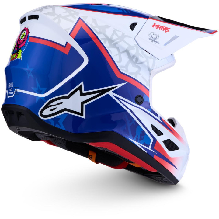 Casque Alpinestars s-m7 blaster blanc/bleu | Oxmoto