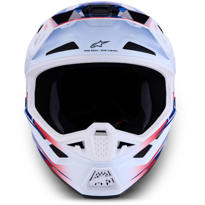 Casque Alpinestars s-m7 blaster blanc/bleu | Oxmoto