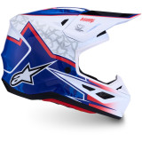 Casque Alpinestars s-m7 blaster blanc/bleu | Oxmoto