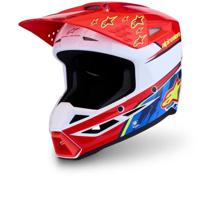 Casque Alpinestars s-m3 falcon rouge/blanc | Oxmoto