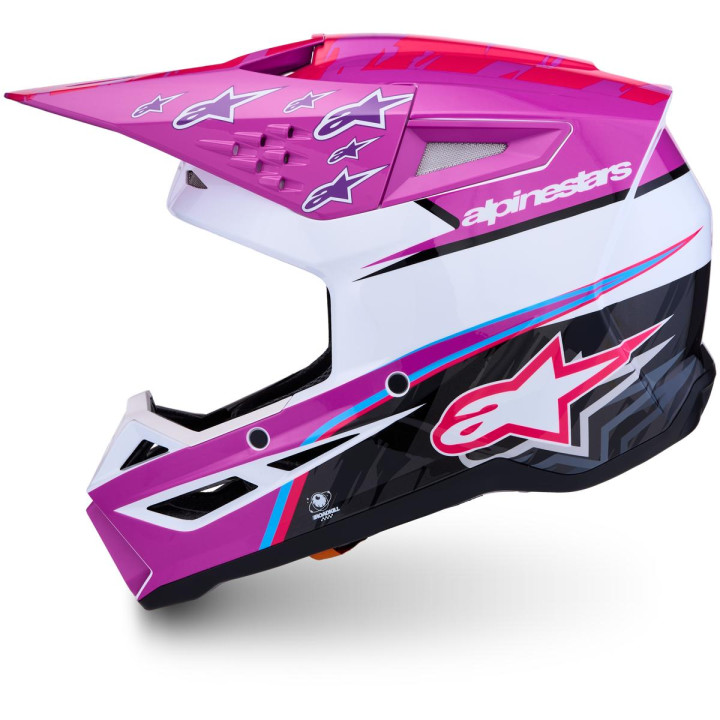 Casque Alpinestars s-m3 falcon violet/blanc | Oxmoto