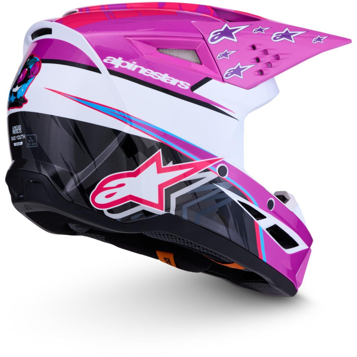 Casque Alpinestars s-m3 falcon enfant violet/blanc | Oxmoto