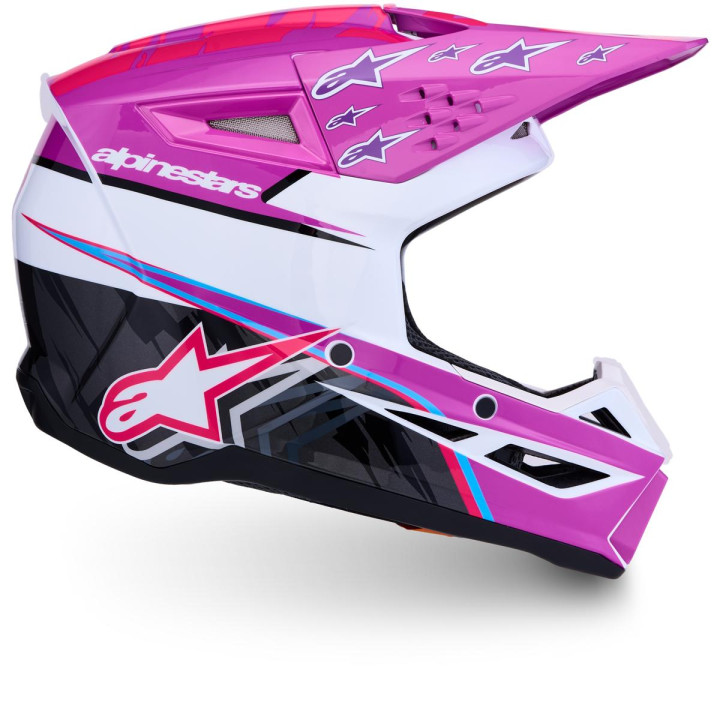 Casque Alpinestars s-m3 falcon enfant violet/blanc | Oxmoto