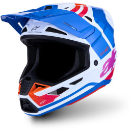 Casque Alpinestars s-m7 core blanc/bleu | Oxmoto