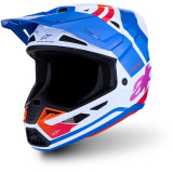 Casque Alpinestars s-m7 core blanc/bleu | Oxmoto