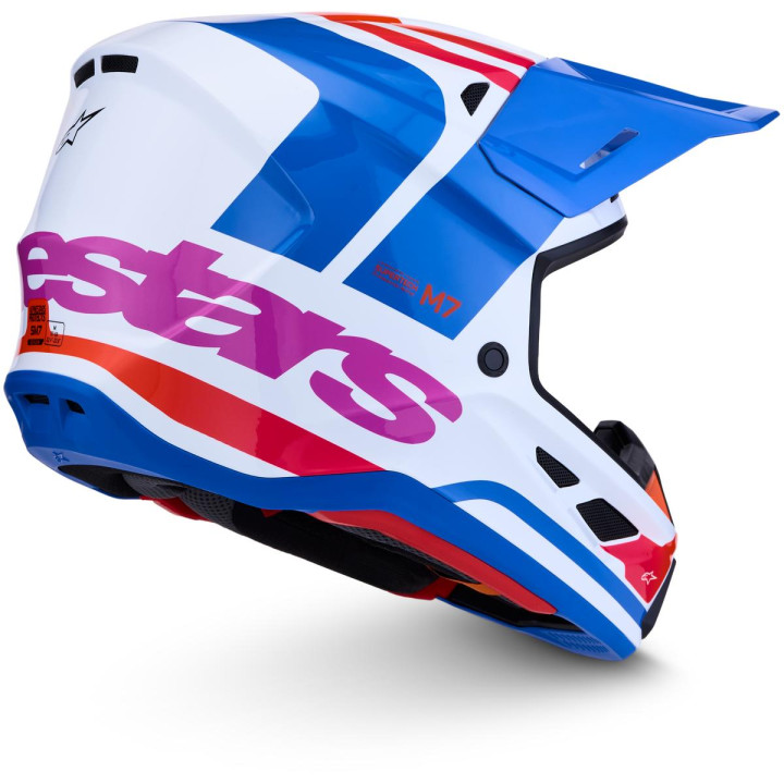 Casque Alpinestars s-m7 core blanc/bleu | Oxmoto