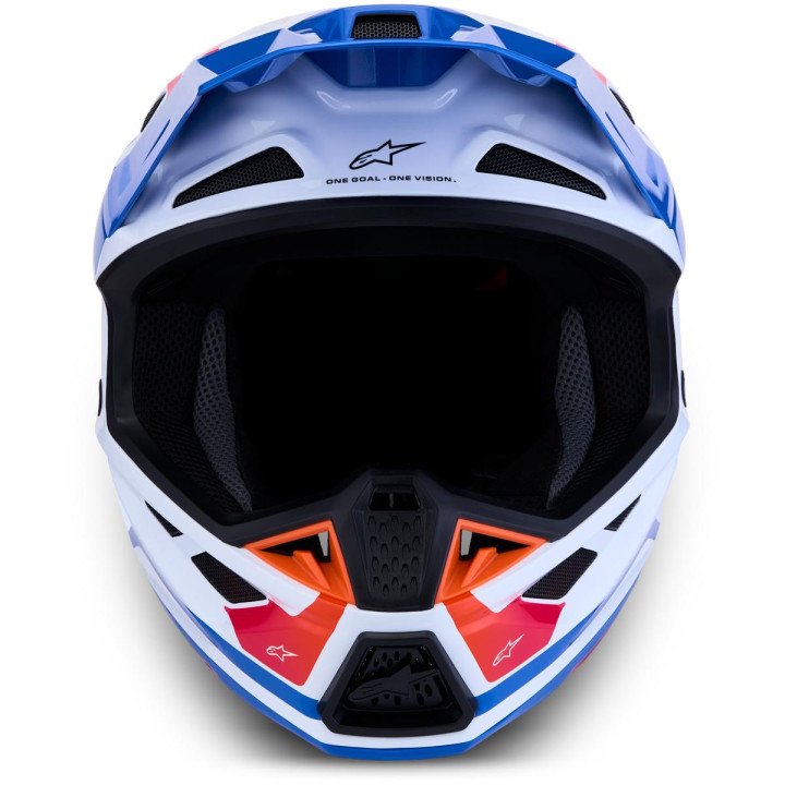 Casque Alpinestars s-m7 core blanc/bleu | Oxmoto