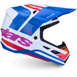 Casque Alpinestars s-m7 core blanc/bleu | Oxmoto