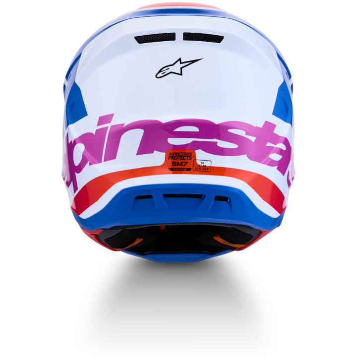 Casque Alpinestars s-m7 core blanc/bleu | Oxmoto
