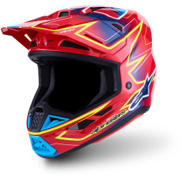 Casque Alpinestars s-m7 cast rouge/jaune | Oxmoto