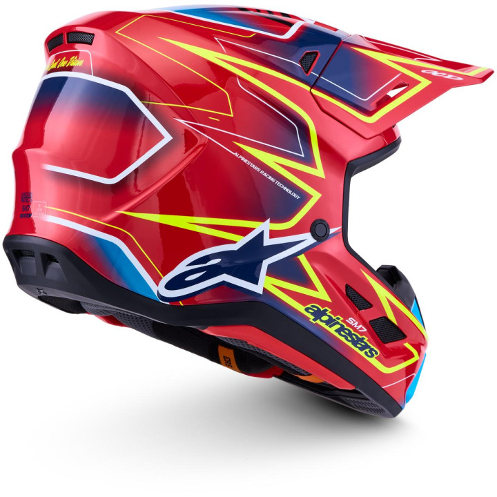 Casque Alpinestars s-m7 cast rouge/jaune | Oxmoto