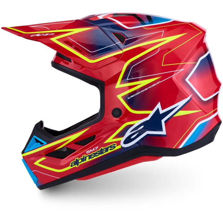 Casque Alpinestars s-m7 cast rouge/jaune | Oxmoto