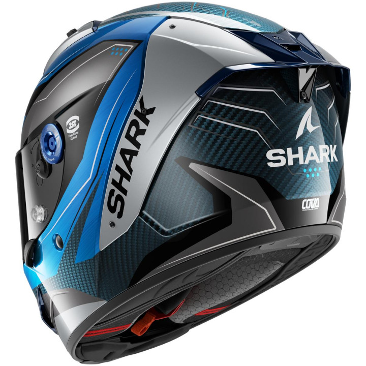 Casque intégral SHARK aeron mekarium carbone bleu argent 2026