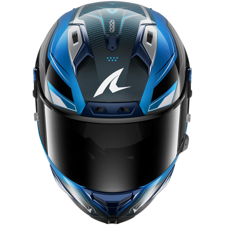 Casque intégral SHARK aeron mekarium carbone bleu argent 2026