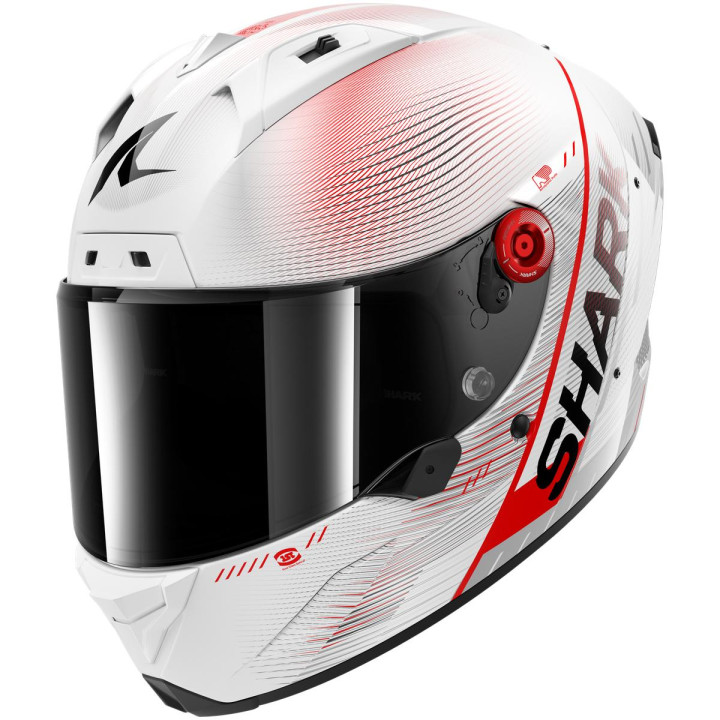 Casque intégral SHARK aeron speed-tech carbone blanc rouge 2026