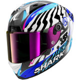 Casque intégral SHARK aeron speed-fancy carbone blanc bleu 2026