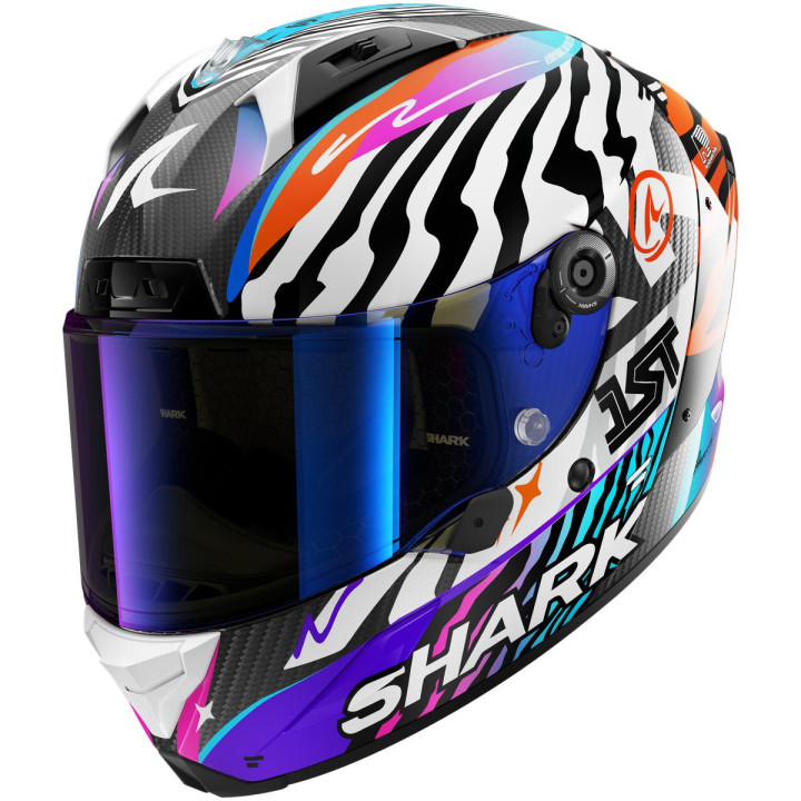 Casque intégral SHARK aeron speed-fancy carbone blanc orange 2026