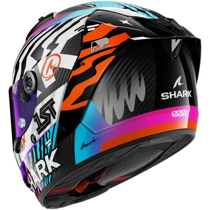 Casque intégral SHARK aeron speed-fancy carbone blanc orange 2026