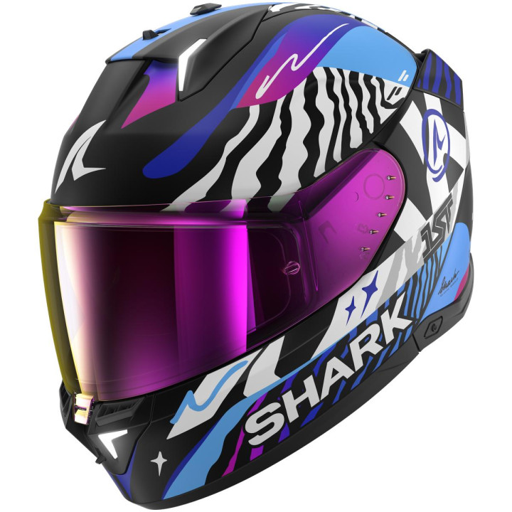 Casque intégral SHARK skwal i3 speed-fancy noir blanc bleu 2026