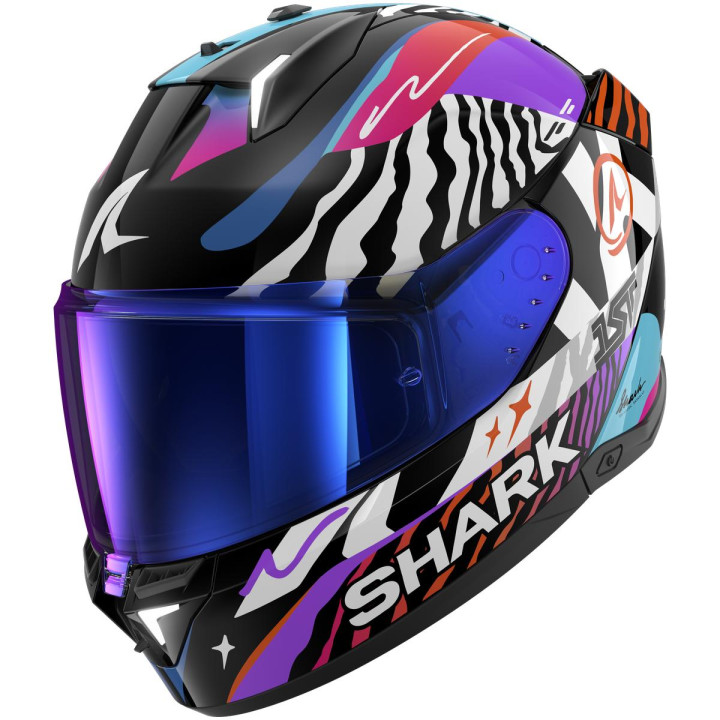 Casque intégral SHARK skwal i3 speed-fancy noir blanc orange 2026