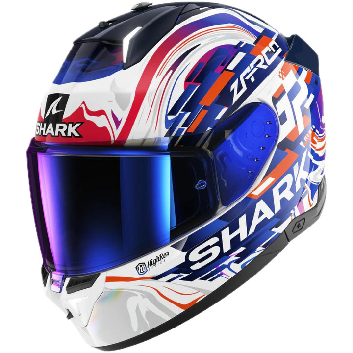 Casque intégral SHARK skwal i3 replica zarco gp de france blanc violet bleu 2026