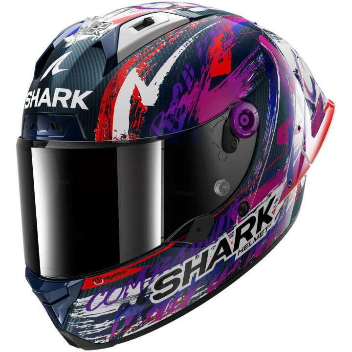 Casque intégral SHARK aeron-gp fim racing #1 replica zarco signature carbone blanc violet 2026