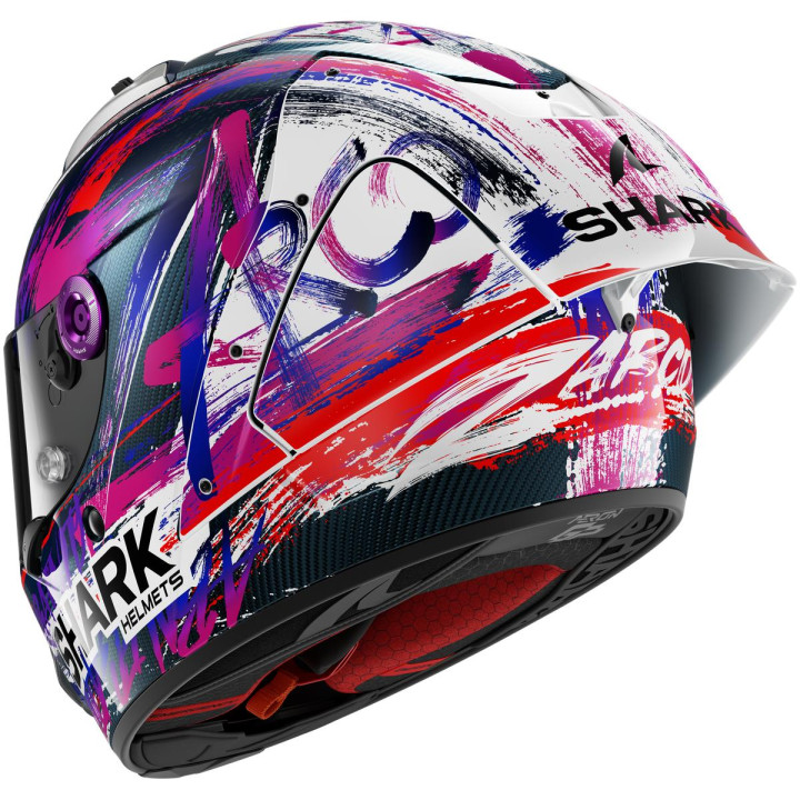 Casque intégral SHARK aeron-gp fim racing #1 replica zarco signature carbone blanc violet 2026
