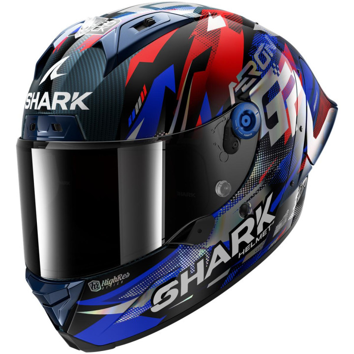 Casque intégral SHARK aeron-gp fim racing #1 replica zarco victory 2025 carbone bleu 2026