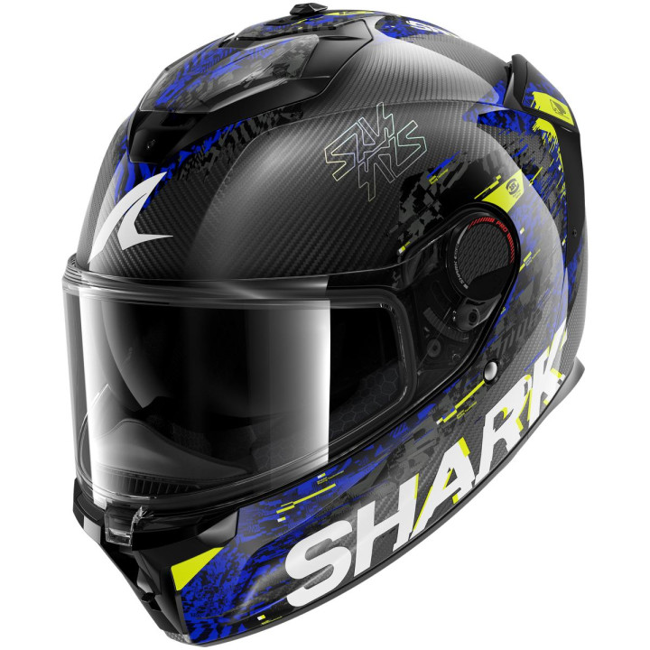Casque intégral SHARK spartan gt pro carbon speed-vib carbone anthracite bleu 2026