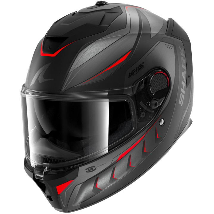 Casque intégral SHARK spartan gt pro carbon mekarium carbone anthracite rouge 2026