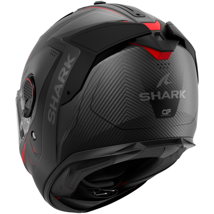 Casque intégral SHARK spartan gt pro carbon mekarium carbone anthracite rouge 2026