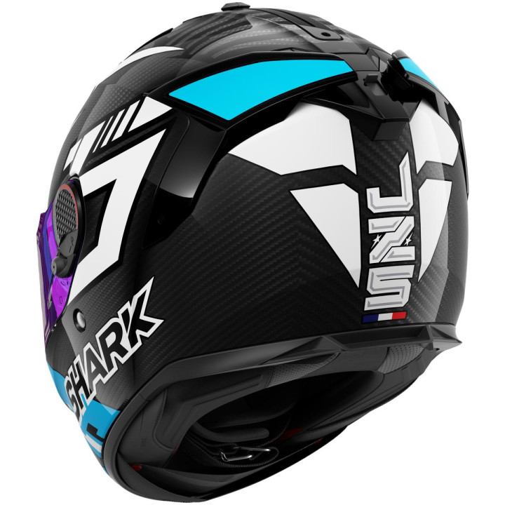 Casque intégral SHARK spartan gt pro carbon zarco track racer carbone blanc bleu 2026