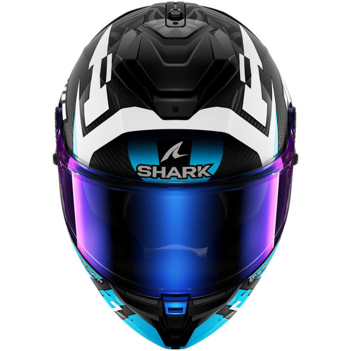 Casque intégral SHARK spartan gt pro carbon zarco track racer carbone blanc bleu 2026