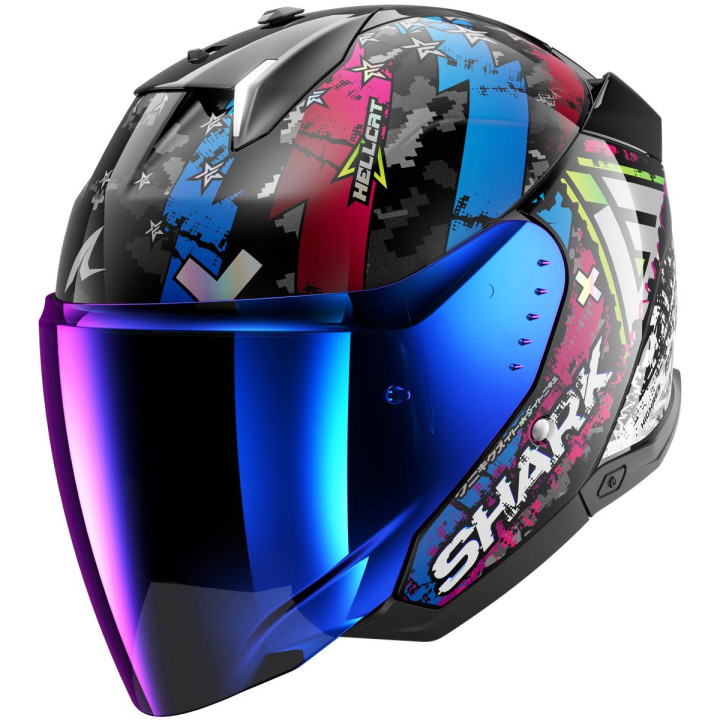 Casque jet SHARK skwal i3 jet hellcat noir bleu 2026