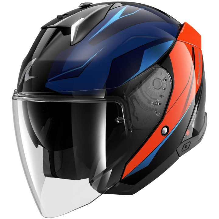 Casque jet SHARK skwal i3 jet mekarium noir orange 2026