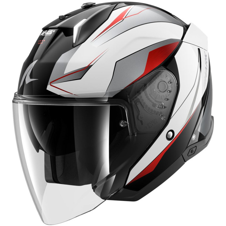 Casque jet SHARK skwal i3 jet mekarium noir blanc 2026