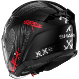 Casque jet SHARK skwal jet shiever noir anthracite rouge 2026