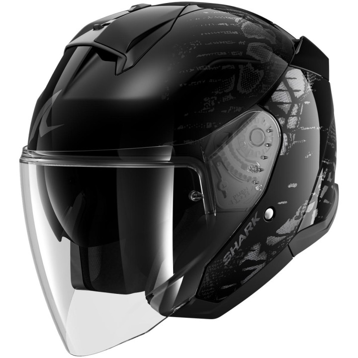 Casque jet SHARK skwal jet reptaia noir anthracite 2026