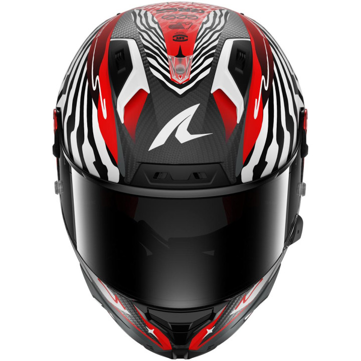 Casque intégral SHARK aeron-gp fim racing #2 speed-fancy carbone blanc rouge 2026