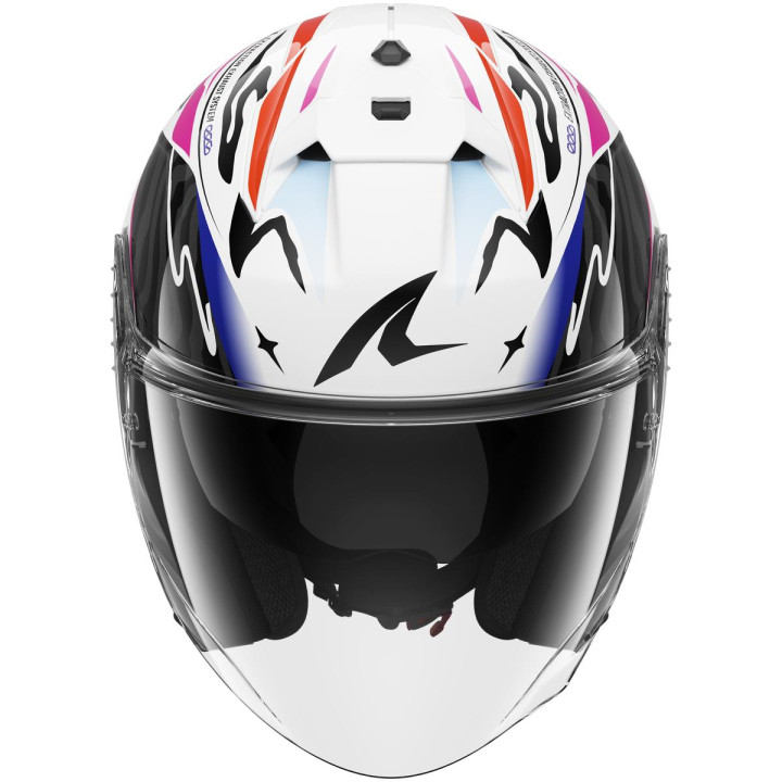 Casque jet SHARK skwal jet cup speed-fancy noir blanc orange 2026