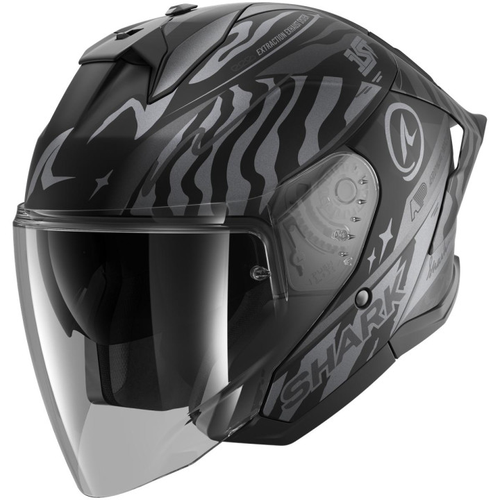 Casque jet SHARK skwal jet cup speed-fancy noir anthracite argent 2026