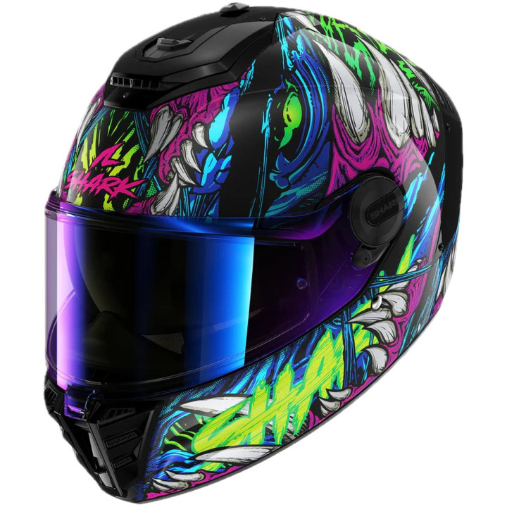 Casque intégral SHARK spartan rs shaytan noir vert violet 2026