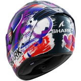 Casque intégral SHARK spartan rs carbon zarco signature carbone blanc violet 2026