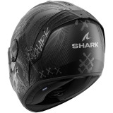 Casque intégral SHARK spartan rs carbon shiever carbone anthracite argent 2026
