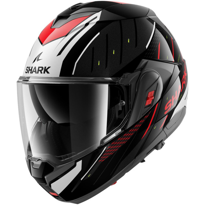 Casque modulable SHARK oxo rydger noir argent rouge 2026