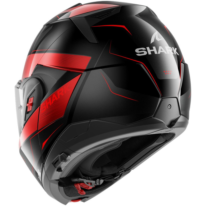 Casque modulable SHARK oxo mekarium noir rouge 2026 | Oxmoto