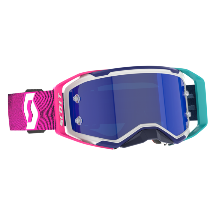 Masque Scott prospect 2.0 amp chrome stealth blue/radiant pink - écran bleu chromé
