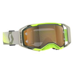 Masque Scott prospect 2.0 amp chrome kaki green/neon yellow - écran or chromé